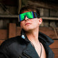 商品图片 17 | B0D3PKKSD9 | FEISEDY Trendy Futuristic Wrap Sunglasses Flat Top Mirrored One Piece Lens Reflective Sun Glasses for Women Men B0161