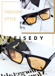 ÉÌƷͼƬ 15 | B0C5378735 | FEISEDY Vintage Square Cat Eye Sunglasses Women Trendy Cateye Sunglasses B2473