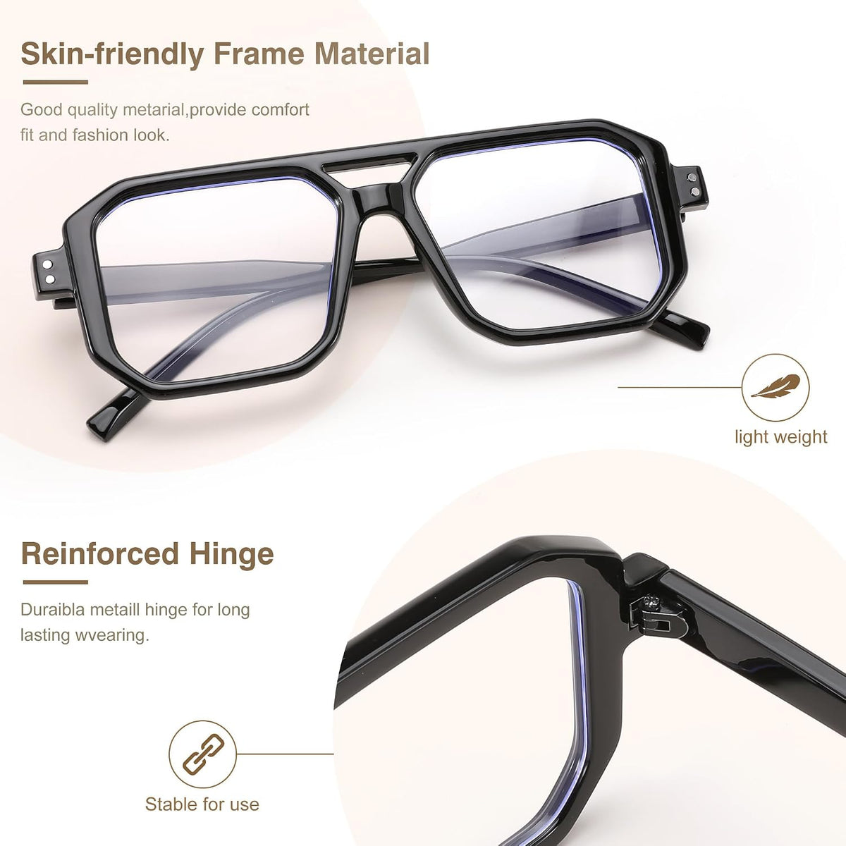 ÉÌƷͼƬ 3 | B0D3P82MGV | FEISEDY Blue Light Blocking Glasses, Aviator Frame Computer Reading/Gaming/TV/Phones Glasses for Women Men B0165