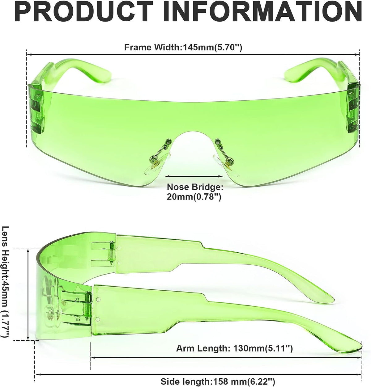 ÉÌƷͼƬ 18 | B0B1V45SXC | FEISEDY Y2K Futuristic Sunglasses Women Men Rimless One Piece Miorred B2927