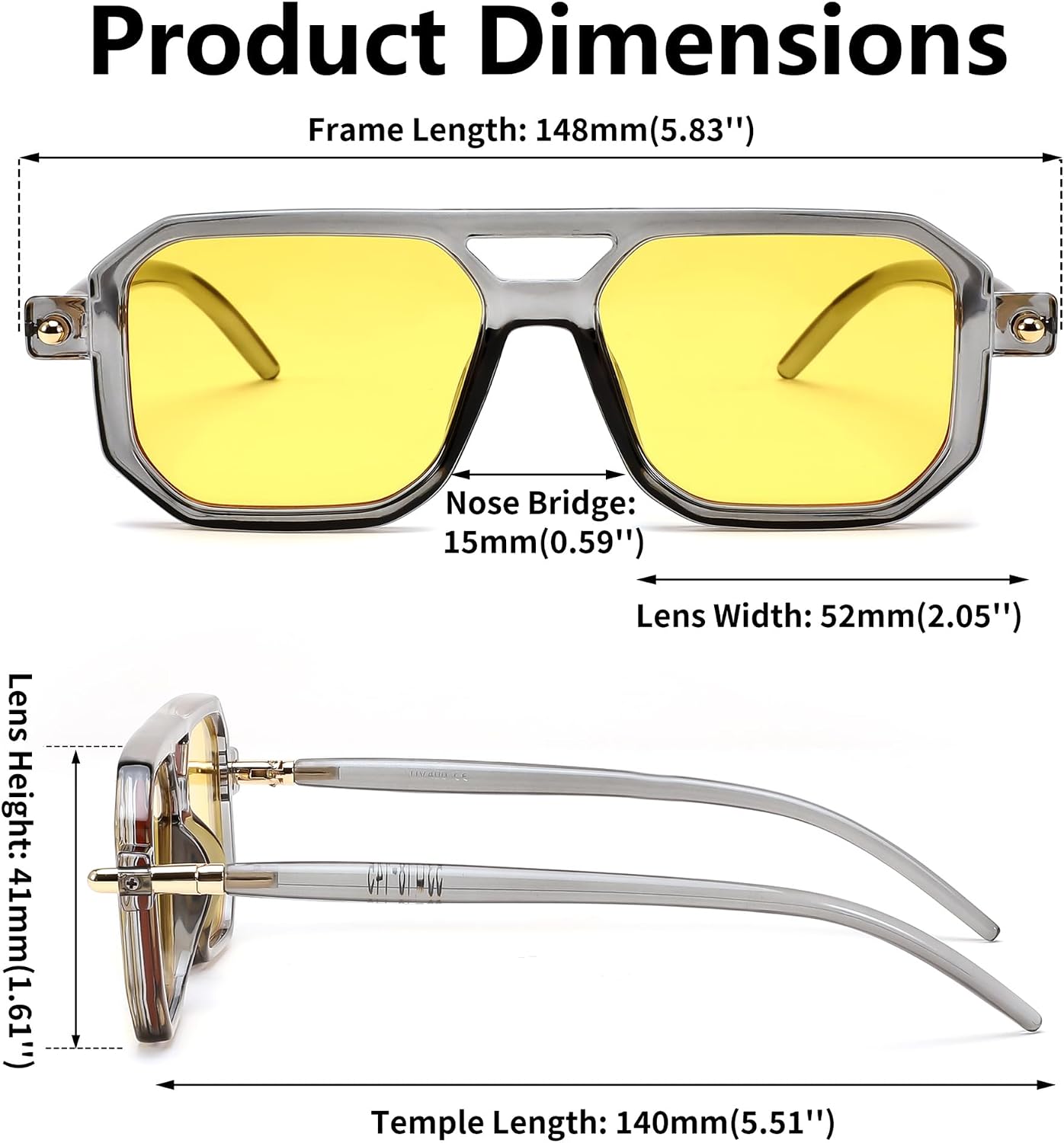 商品图片 114 | B09YTJ4FQZ | FEISEDY Vintage Square 70s Flat Aviator Sunglasses Women Men Classic Retro Stylish Frame UV400 Sunglasses B2622