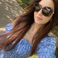 商品图片 43 | B0BJ71VZCB | FEISEDY Women's Fashion Sunglasses, Oversized Square Frame with Pearl Sparkling, Polarized UV Protection B2821