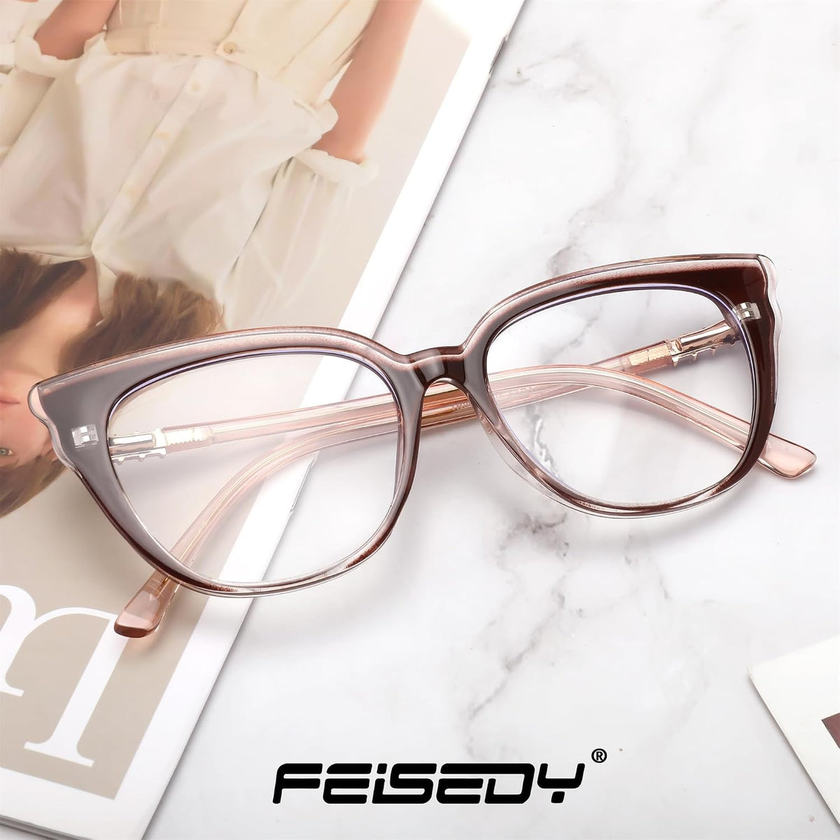ÉÌƷͼƬ 25 | B0D5XLRPP2 | FEISEDY Cat Eye Blue Light Blocking Glasses for Women Anti Eyestrain & UV B0182