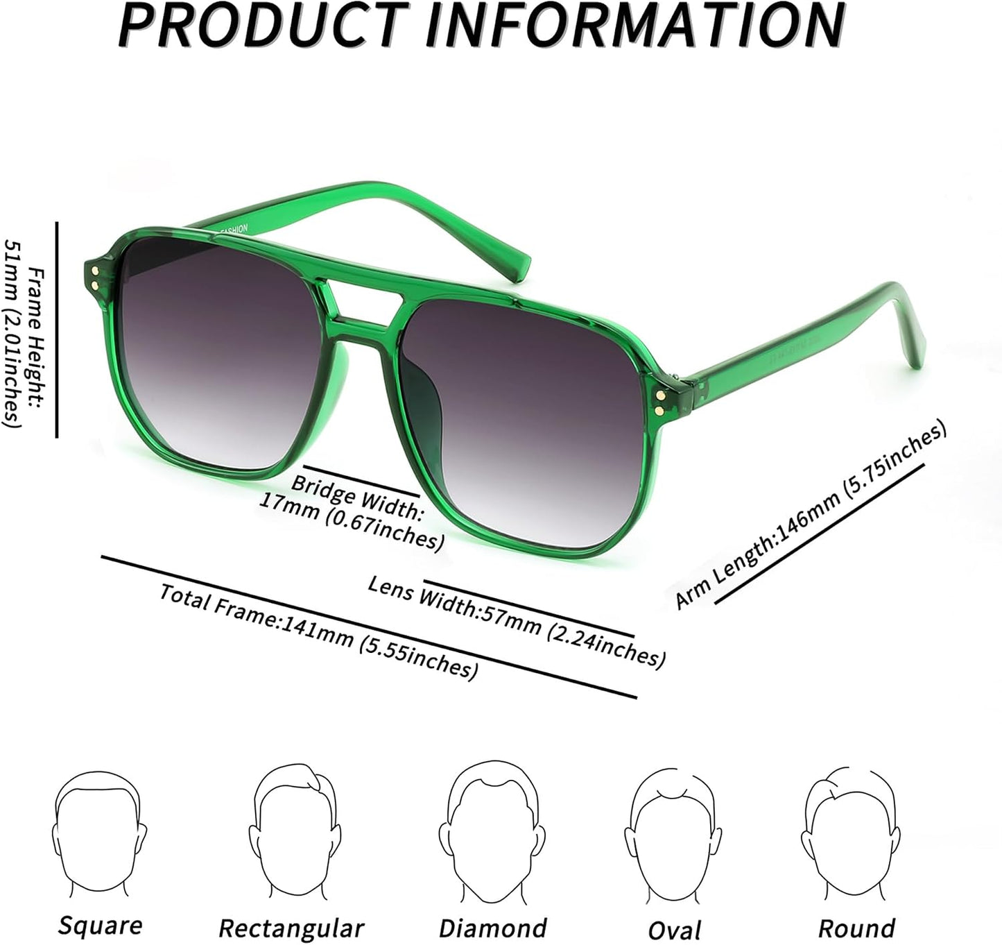 商品图片 100 | B09J8999GR | FEISEDY Retro Square Aviator Sunglasses Women Men 70s Vintage Trendy Plastic Frame Sun Glasses B2835