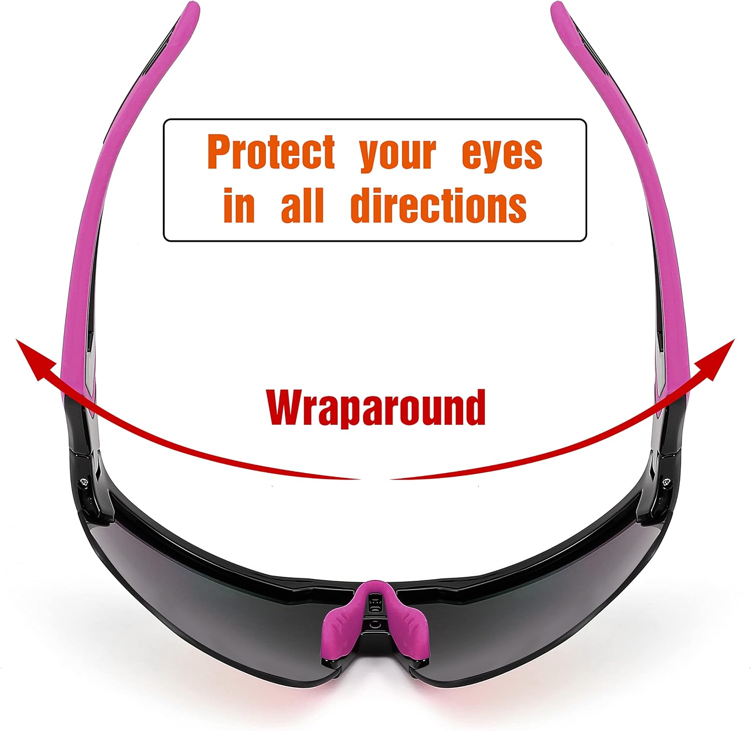 商品图片 26 | B0B2WDLNDM | FEISEDY Sports Sunglasses, with 5 Lenses for Men Women, TR90 Lightweight, Baseball Cycling Motorcycle Running Golf B2940