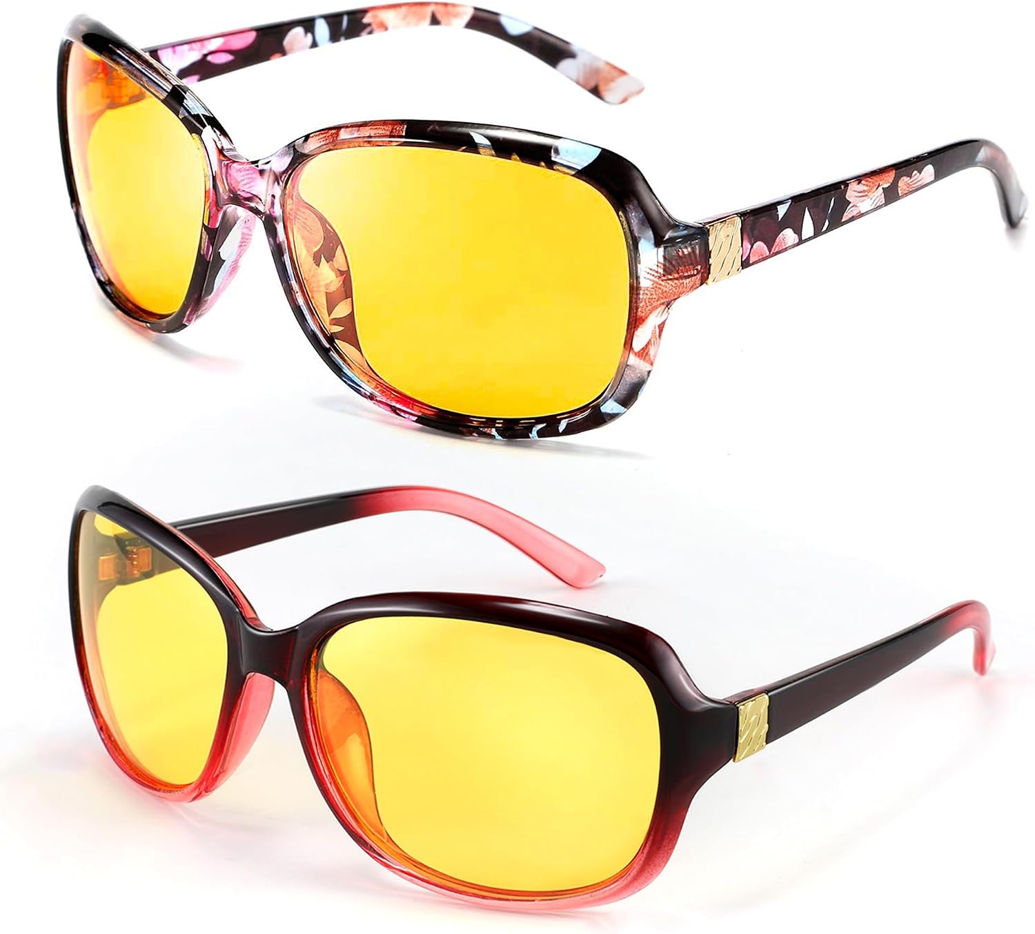 Z2pack (Floral + Red Wine) / 60 Millimeters | B0FPLSD2YQ | FEISEDY Classic Womens Night Glasses Driving Anti Glare Wrap Around Yellow Sunglasses B2548