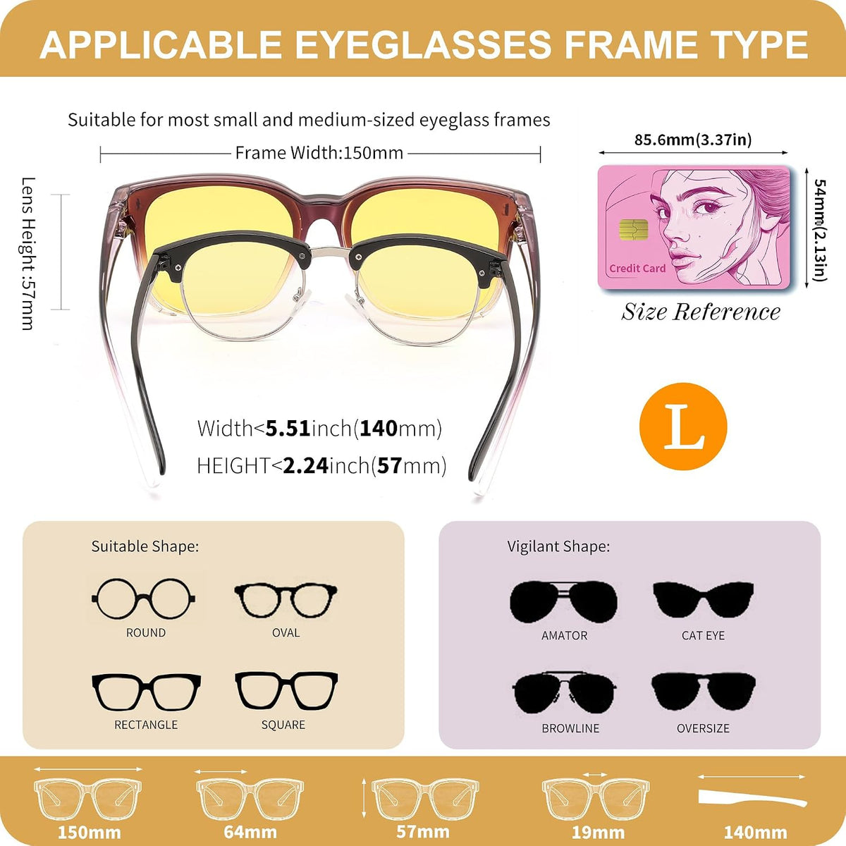 ÉÌƷͼƬ 94 | B0DS5D4WB4 | FEISEDY Sunglasses That Fit Over Glasses for Women Men UV400 B0269