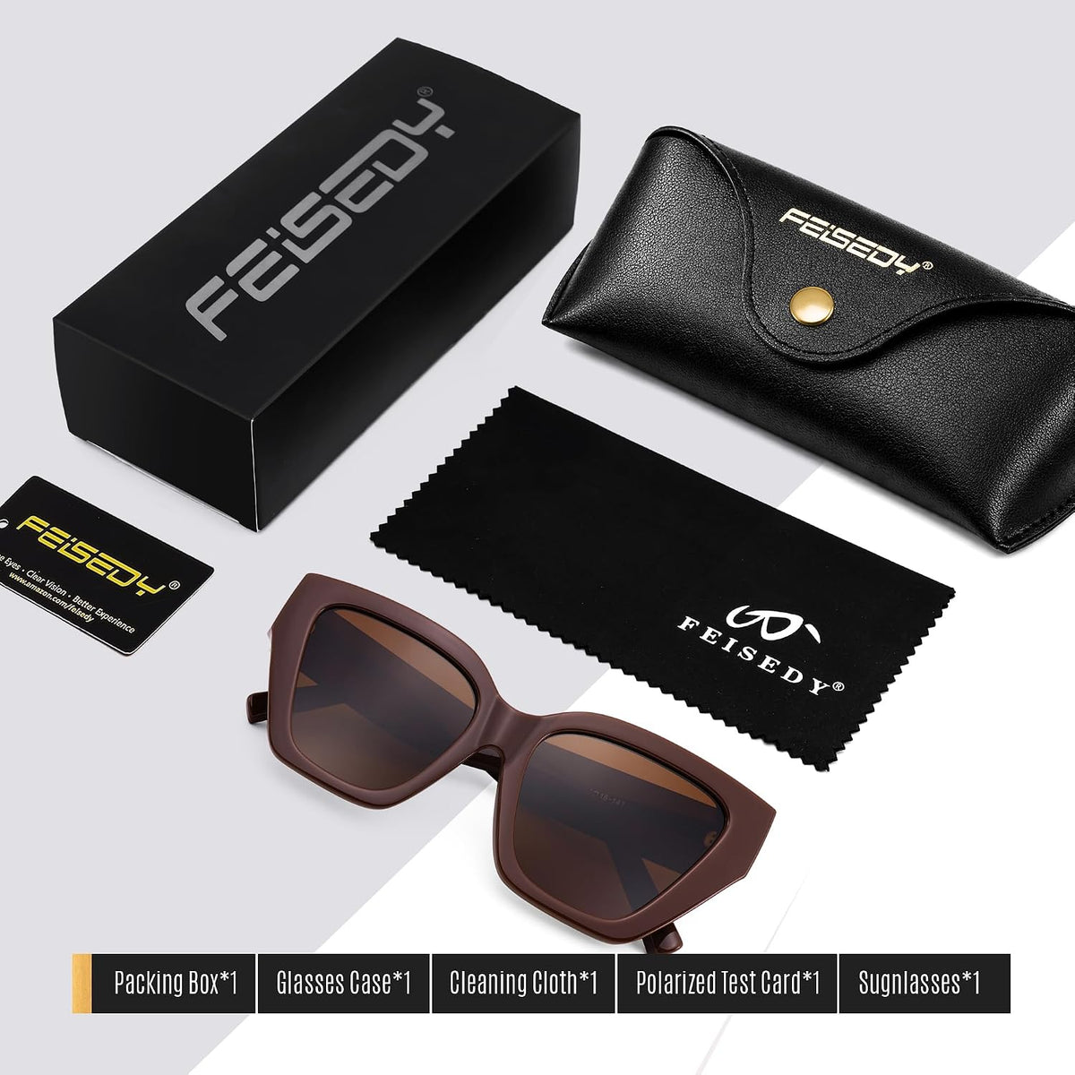 ÉÌƷͼƬ 37 | B0F8N6T6HM | FEISEDY Women's Polarized Cat Eye Sunglasses - UV400 Protection, Trendy Design for Driving & Daily Wear B0299