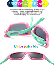 ÉÌƷͼƬ 14 | B07JM1DLHS | FEISEDY Kids Polarized Sport Sunglasses Rubber Frame Boys Girls 3 to 12 Age Children Gift B2453