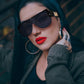 商品图片 6 | B095WNLFX1 | FEISEDY Fashion Oversized Sunglasses Women Trendy Designer One Piece Stylish UV400 Protection B2748
