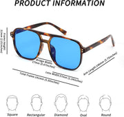 ÉÌƷͼƬ 60 | B0B3XKHTR1 | FEISEDY Retro Square Aviator Sunglasses Women Men 70s Vintage Trendy Plastic Frame Sun Glasses B2835