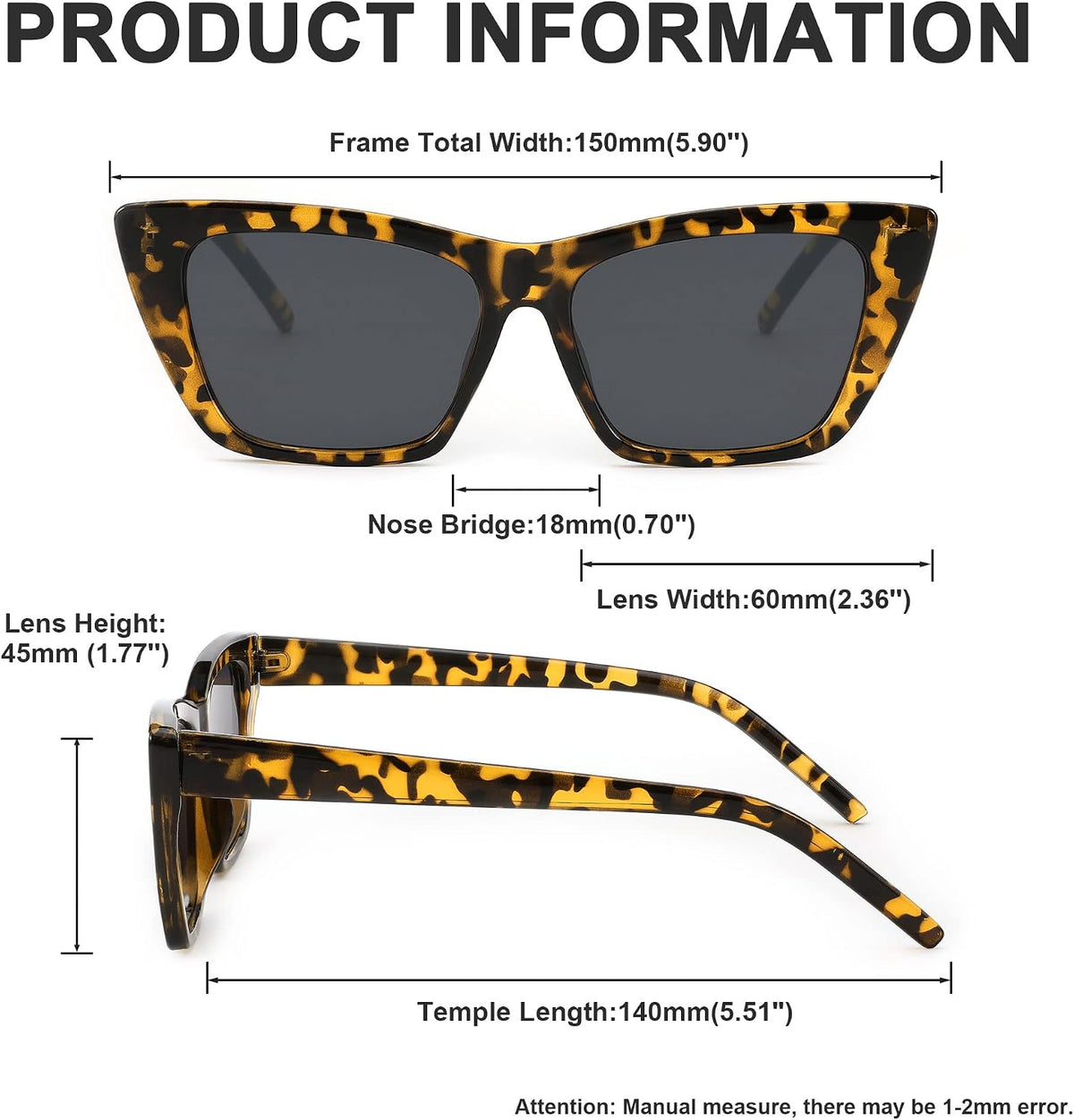ÉÌƷͼƬ 3 | B0B9BPXGBG | FEISEDY Square Cat Eye Sunglasses Vintage Cateye Frame UV400 Protection Sunglasses B2719