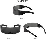 ÉÌƷͼƬ 4 | B08THY8CBQ | FEISEDY 80s Futuristic Cyclops Cyber Visor Sunglasses Men Women Punk Style Cosplay B2740