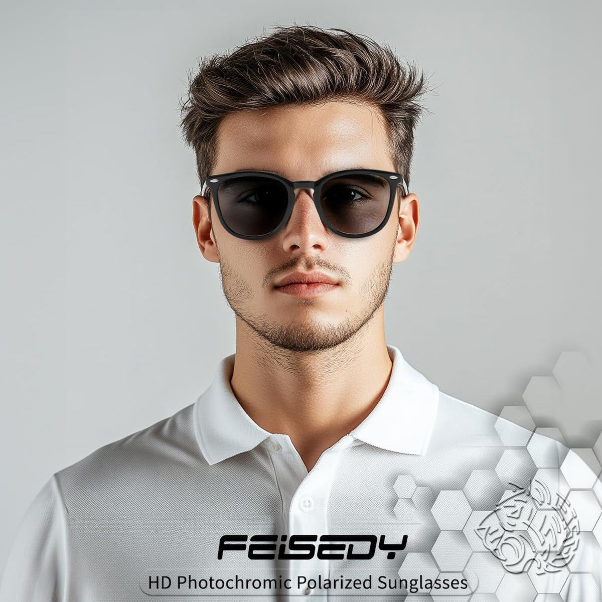 ÉÌƷͼƬ 2 | B0D8725HBS | FEISEDY Retro Photochromic Classic Polarized Sunglasses for Women Men Trendy Style Vintage Sunnies B1123