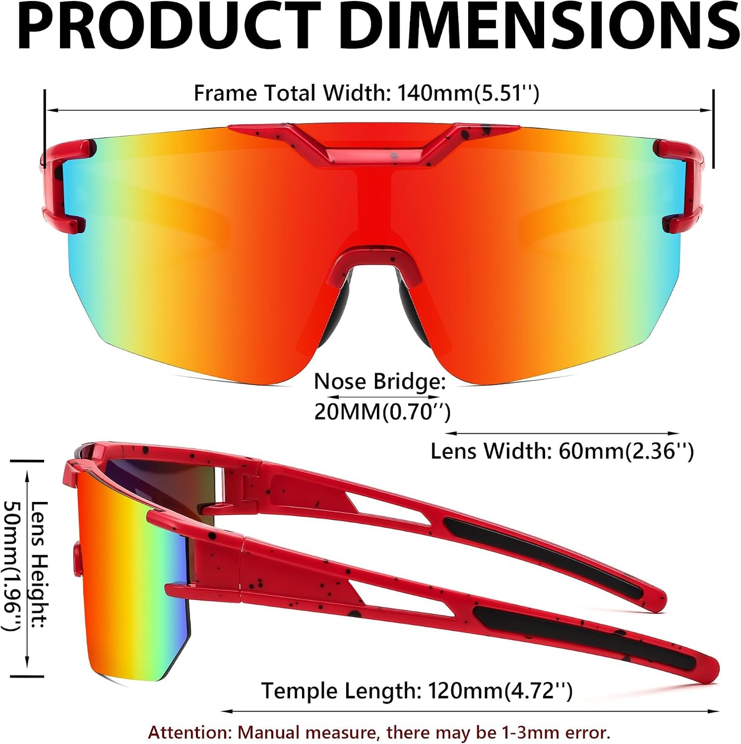 商品图片 7 | B0DBVLTVQD | FEISEDY Kids Sunglasses Youth Baseball Sun Glasses, UV400 Sports Cycling Softball Sunglasses for Adult Boys Girls B0227