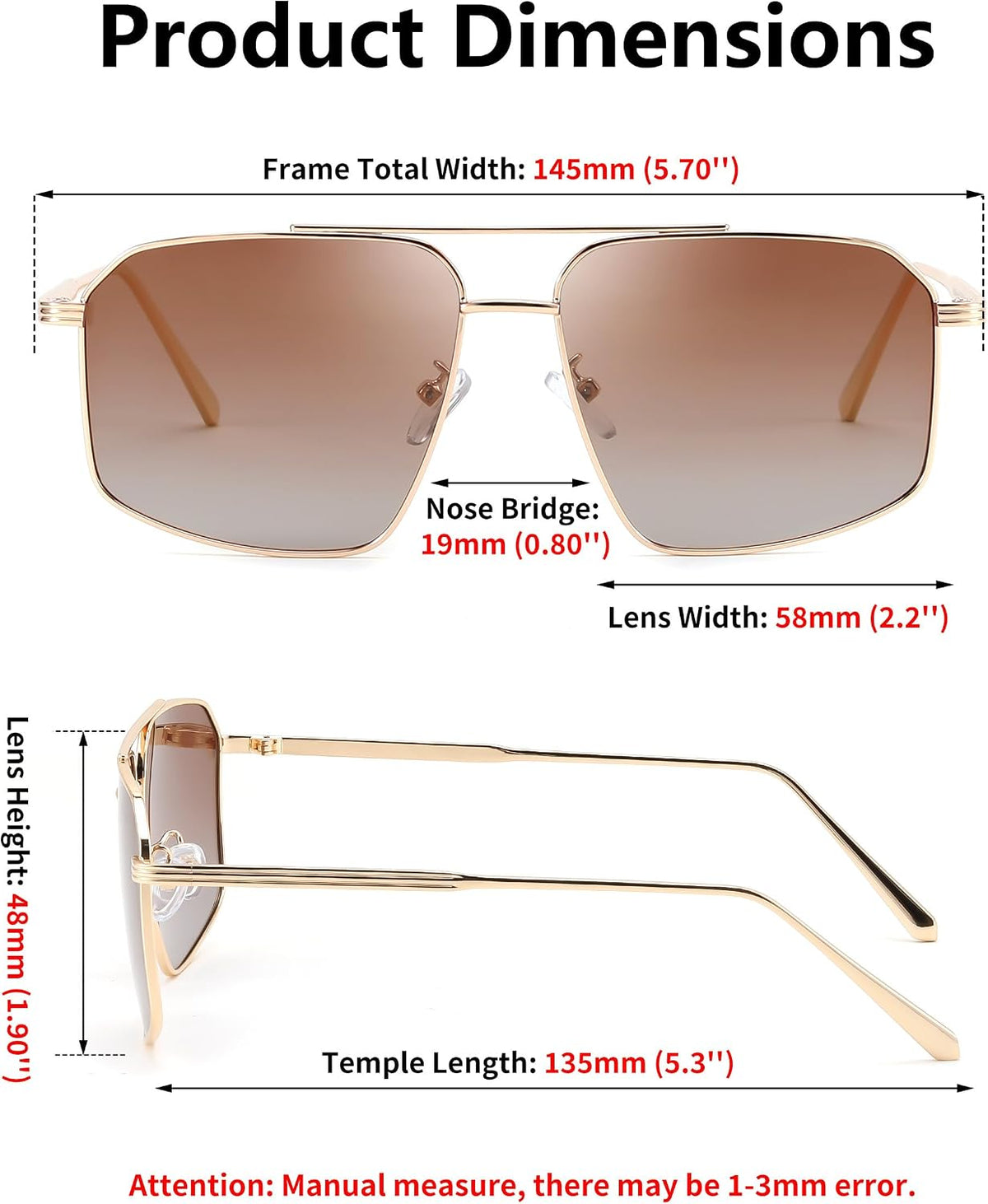 ÉÌƷͼƬ 15 | B0GQY2S7JF | FEISEDY Vintage Polarized Aviator Sunglasses Men Women Classic American Gradient Lens UV400 Protection B0273