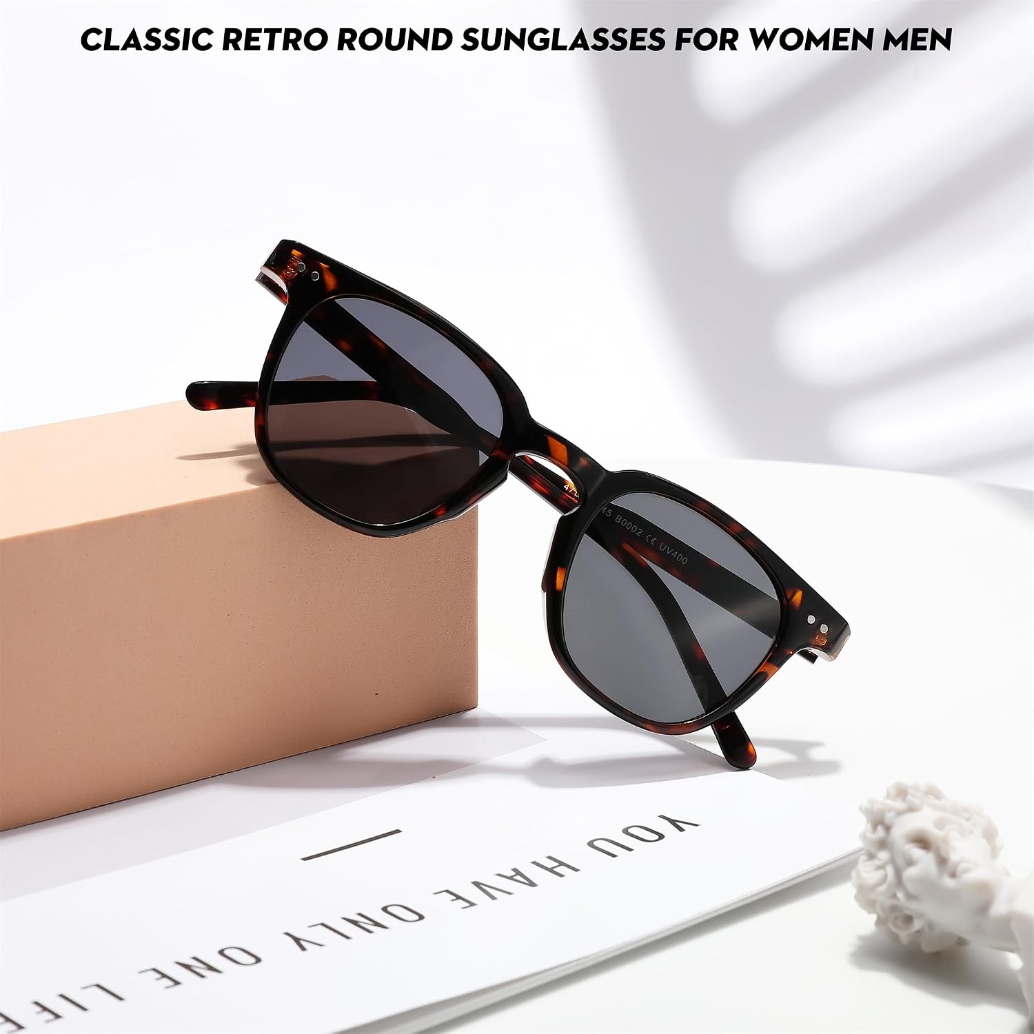 商品图片 16 | B0CCPBD9GS | FEISEDY Classic Polarized Sunglasses Retro Round Sunglasses for Women Men Trendy Shades B0002