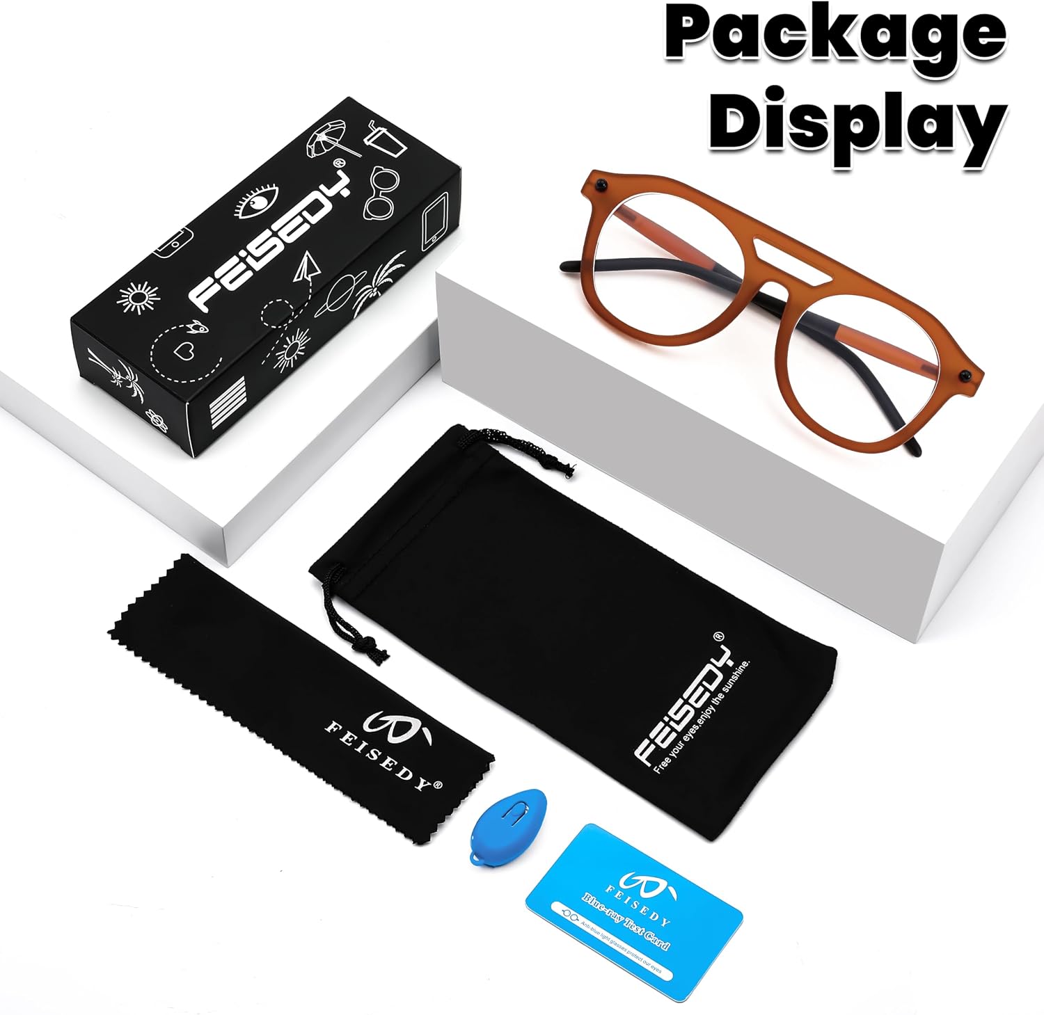 商品图片 14 | B0CJMDW1B6 | FEISEDY 70s Aviator Blue Light Blocking Glasses Square Pilot Frame Anti Glare Computer Glasses Women Men B0052