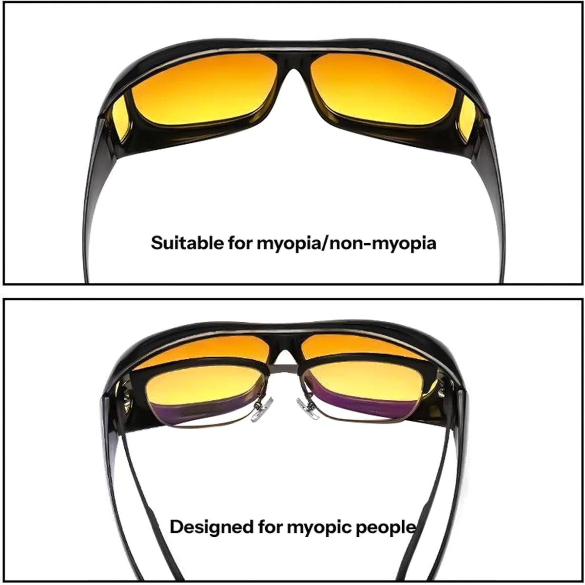 商品图片 11 | B0FPCJVNW5 | Fit Over Glasses Sunglasses for Women Men - Driving Glasses Day/Night Myopia Goggles Sunglasses Cover