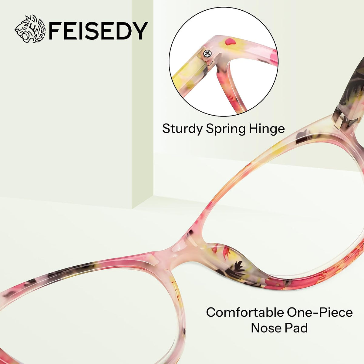 ÉÌƷͼƬ 4 | B0G647MNNW | FEISEDY 2 Pack Blue Light Reading Glasses Stylish Butterfly Frame B0373
