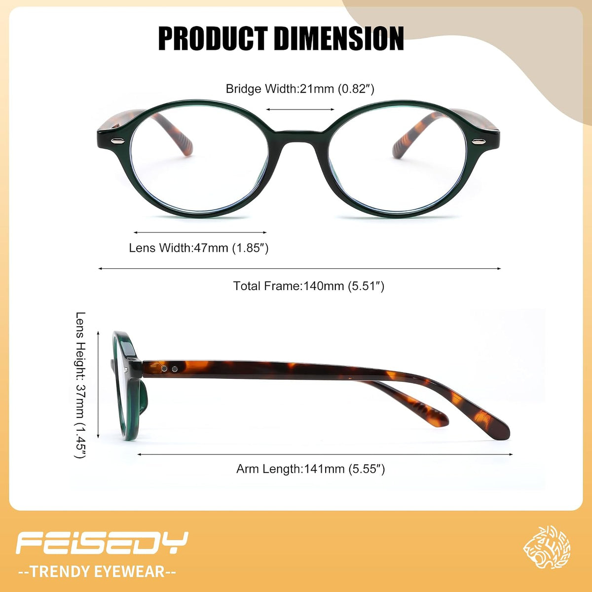 ÉÌƷͼƬ 13 | B0DJ4YNFXZ | FEISEDY Vintage Oval Blue Light Glasses for Women Men Stylish Lightweight 90s Eyeglasses Fake Nerd Y2k Eyewear Frame B0242