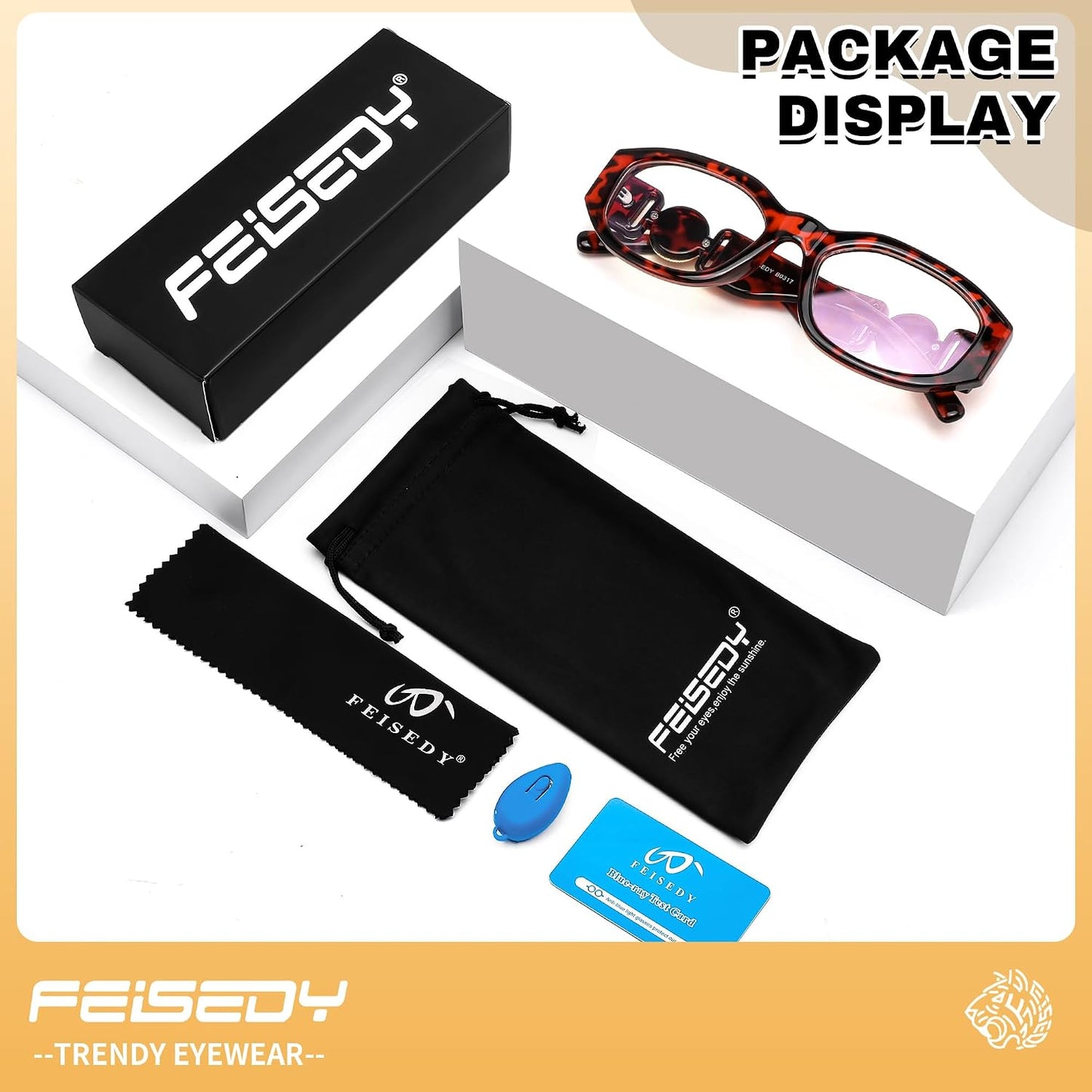商品图片 24 | B0G34MVJQC | FEISEDY Trendy Blue Light Reading Glasses for Women and Men B0317 | Vintage 90s Anti-Glare Readers