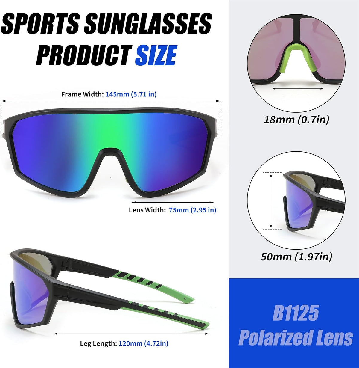 ÉÌƷͼƬ 32 | B0CSJXGX3L | FEISEDY Polarized Sports Sunglasses for Men Women Cycling Running Fishing Tac Glasses UV400 Protection B1125