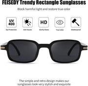 ÉÌƷͼƬ 4 | B0H1B921MS | FEISEDY Trendy Rectangle Sunglasses Womens Mens Narrow Square Shades B0449