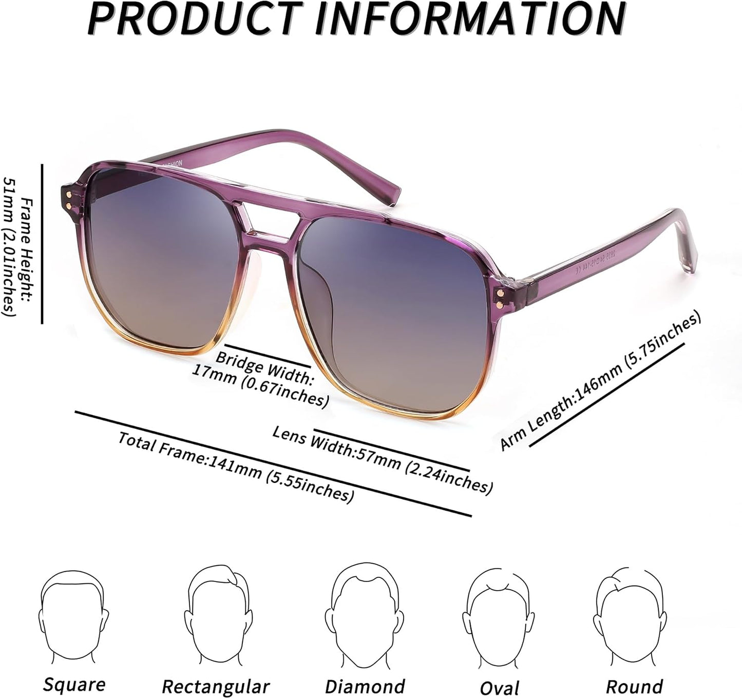 商品图片 81 | B09J8999GR | FEISEDY Retro Square Aviator Sunglasses Women Men 70s Vintage Trendy Plastic Frame Sun Glasses B2835