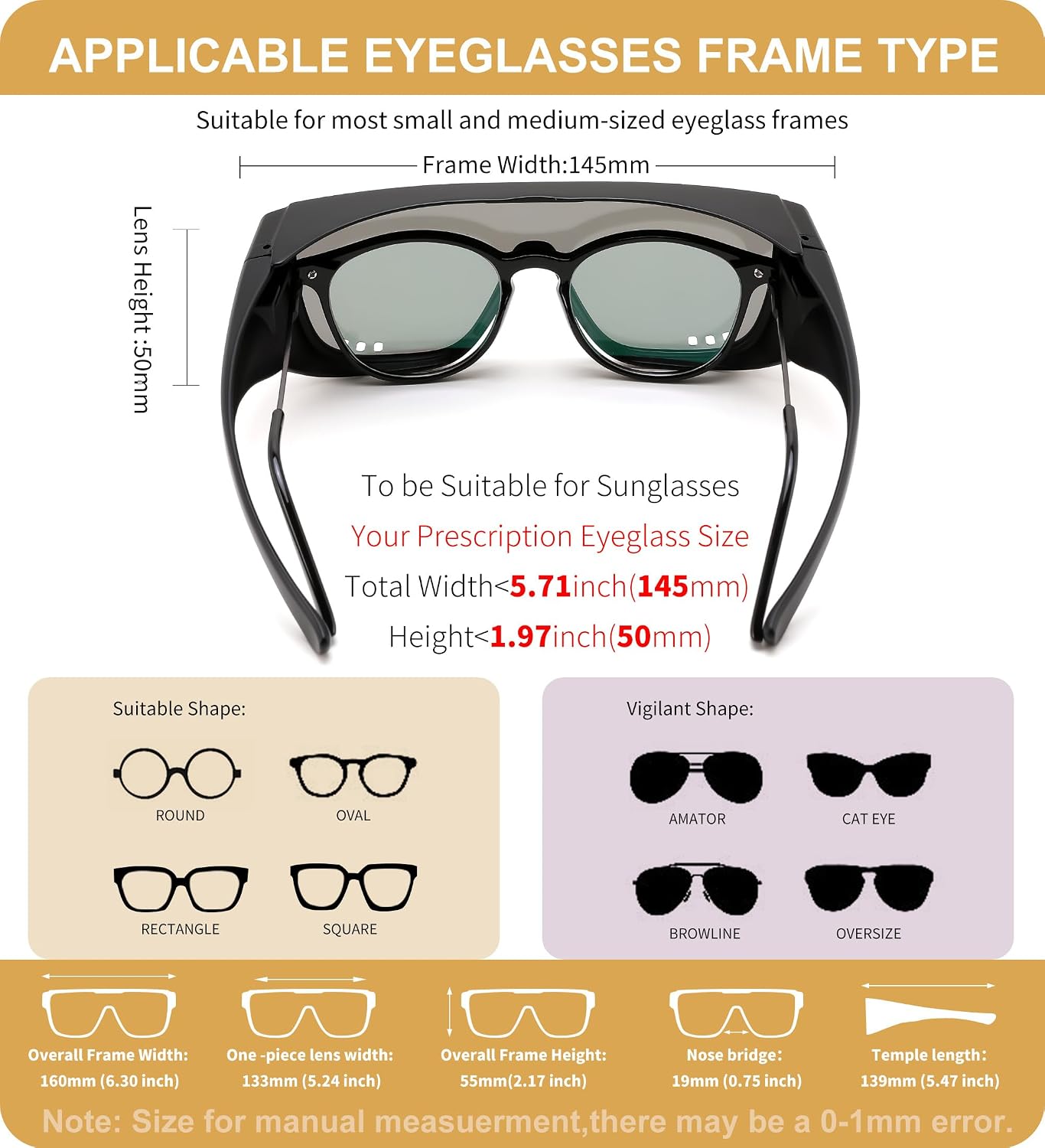 商品图片 26 | B0H2Z4Q1KM | FEISEDY Fit Over Glasses Polarized Sunglasses for Men Women B0456