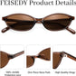 商品图片 25 | B0DMN6519L | FEISEDY Retro Oval Cat Eye Sunglasses for Women 90s Narrow Lightweight Shades Y2k Trendy Sunnies B0257