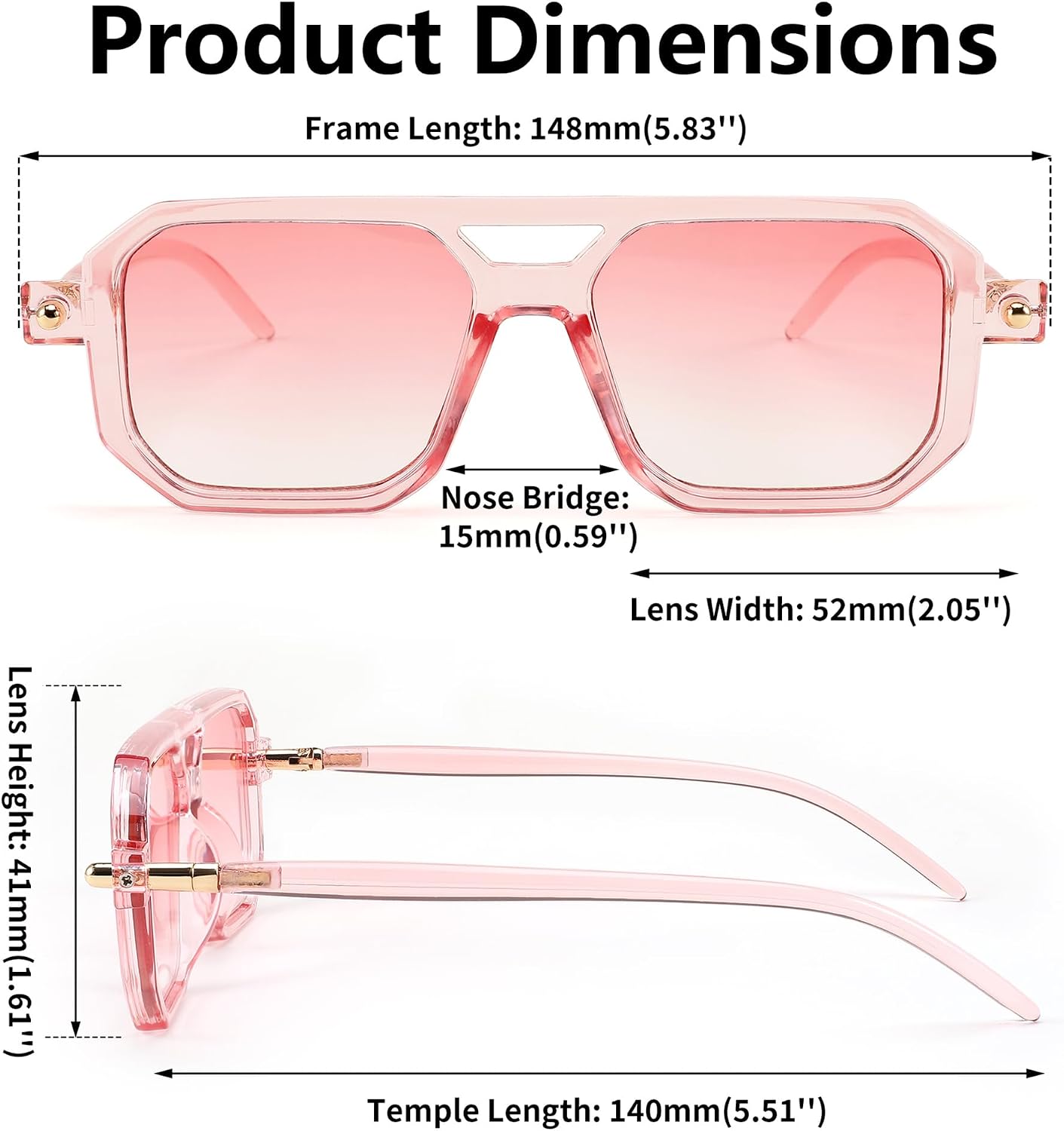 商品图片 79 | B09YTJ4FQZ | FEISEDY Vintage Square 70s Flat Aviator Sunglasses Women Men Classic Retro Stylish Frame UV400 Sunglasses B2622