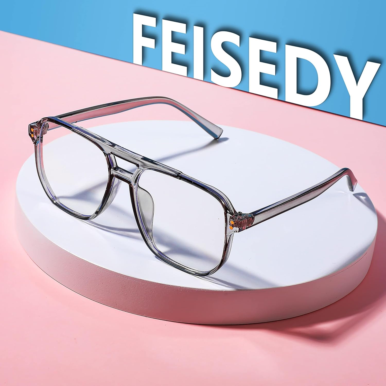 商品图片 83 | B0C6ZZXZ3F | FEISEDY Blue Light Glasses for Women Men Oversized Pilot Lightweight B2866
