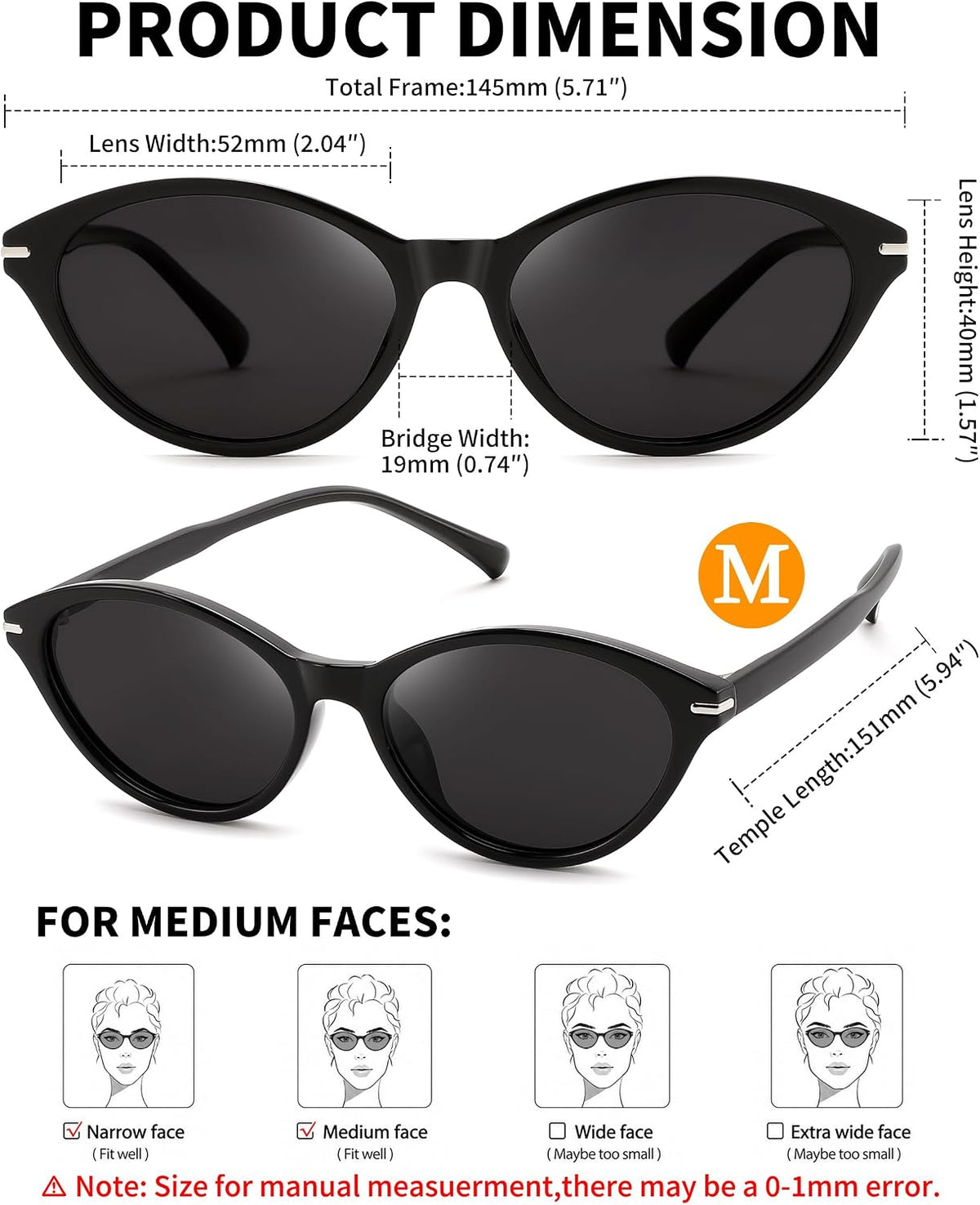 ÉÌƷͼƬ 5 | B0HBV67DG3 | FEISEDY Retro Polarized Cat Eye Sunglasses for Women Men UV400 B0466