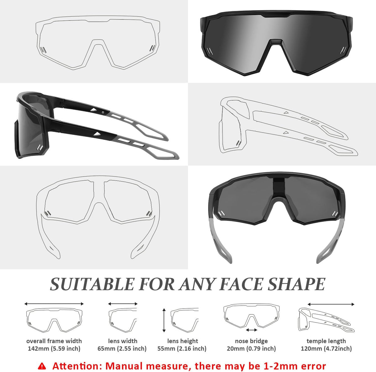 ÉÌƷͼƬ 5 | B0D78XVKSX | FEISEDY Polarized Cycling Glasses Sports Sunglasses, UV400 Protection Baseball Running Glasses for Men Women Youth B0180