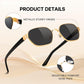 商品图片 34 | B0GY42ZV46 | FEISEDY Women and Men UV400 Protection Sunglasses, Polygon Square Metal Frame Retro Stylish Shades B0452