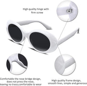 ÉÌƷͼƬ 81 | B074H8KFSZ | FEISEDY Sunglasses White Oval Clout Goggles for Women Men Retro Round Trendy Rimmed Clueless Costume Frame B2253