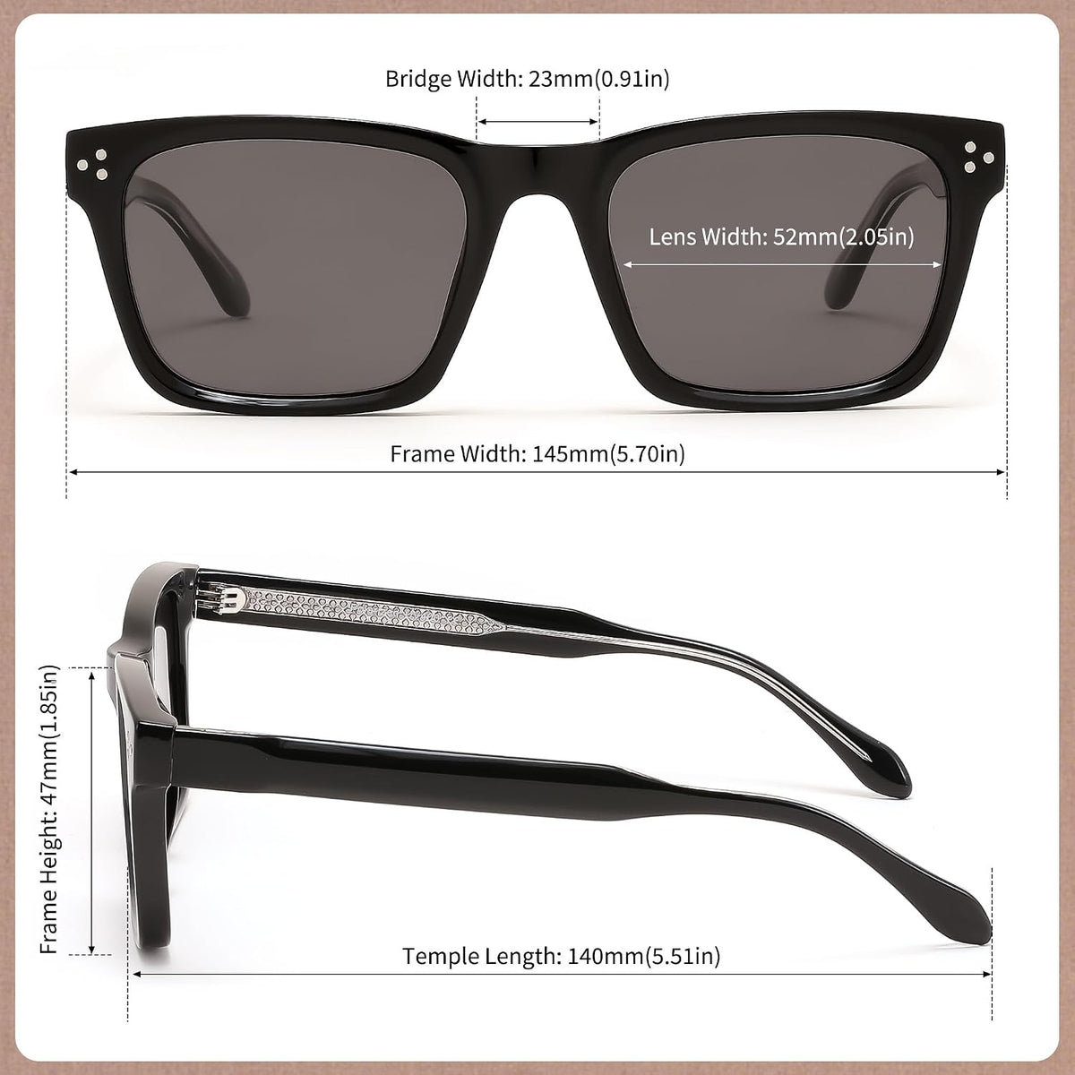 ÉÌƷͼƬ 26 | B0FHD6DJB5 | FEISEDY Trendy Square Polarized Sunglasses For Men Women Thick Frame B0294