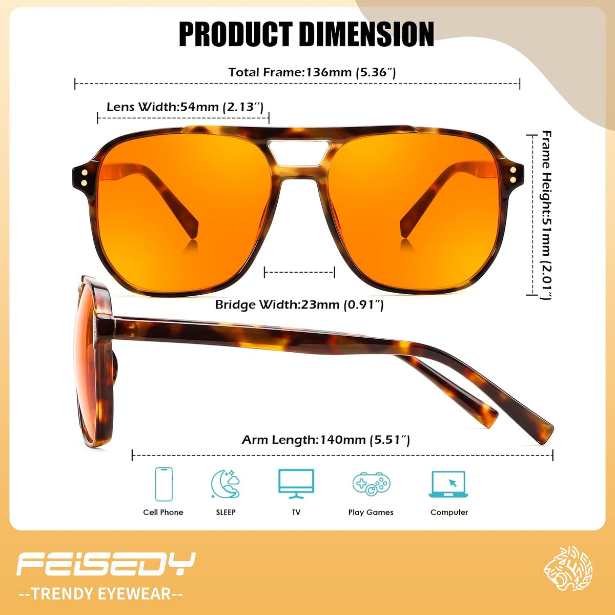 ÉÌƷͼƬ 41 | B0GCVQFPW9 | FEISEDY Blue Light Glasses for Computer Gaming Anti Eyestrain Glasses G2835