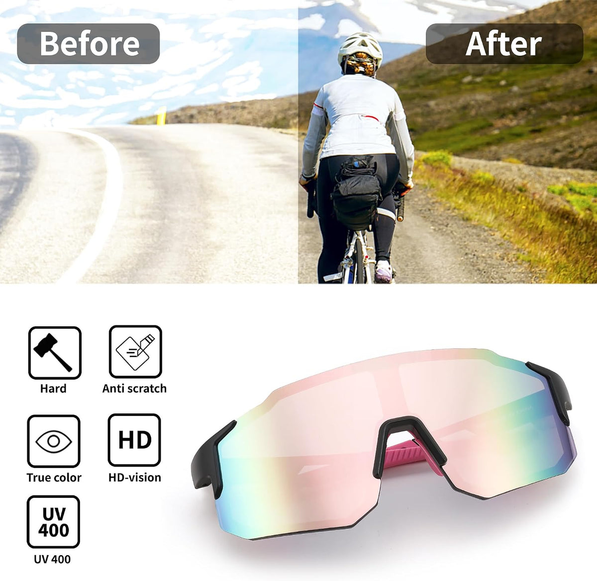 ÉÌƷͼƬ 86 | B0DTYL7JBV | FEISEDY Sports Sunglasses for Men, Women and Teens - Baseball, Biking, Cycling UV400 Protection B2388