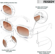 ÉÌƷͼƬ 11 | B0B12FXZW5 | FEISEDY Rectangle Sunglasses for Women Men Retro Y2k 90s Thick Frame Chunky Square Sunglasses UV400 Protection B2307