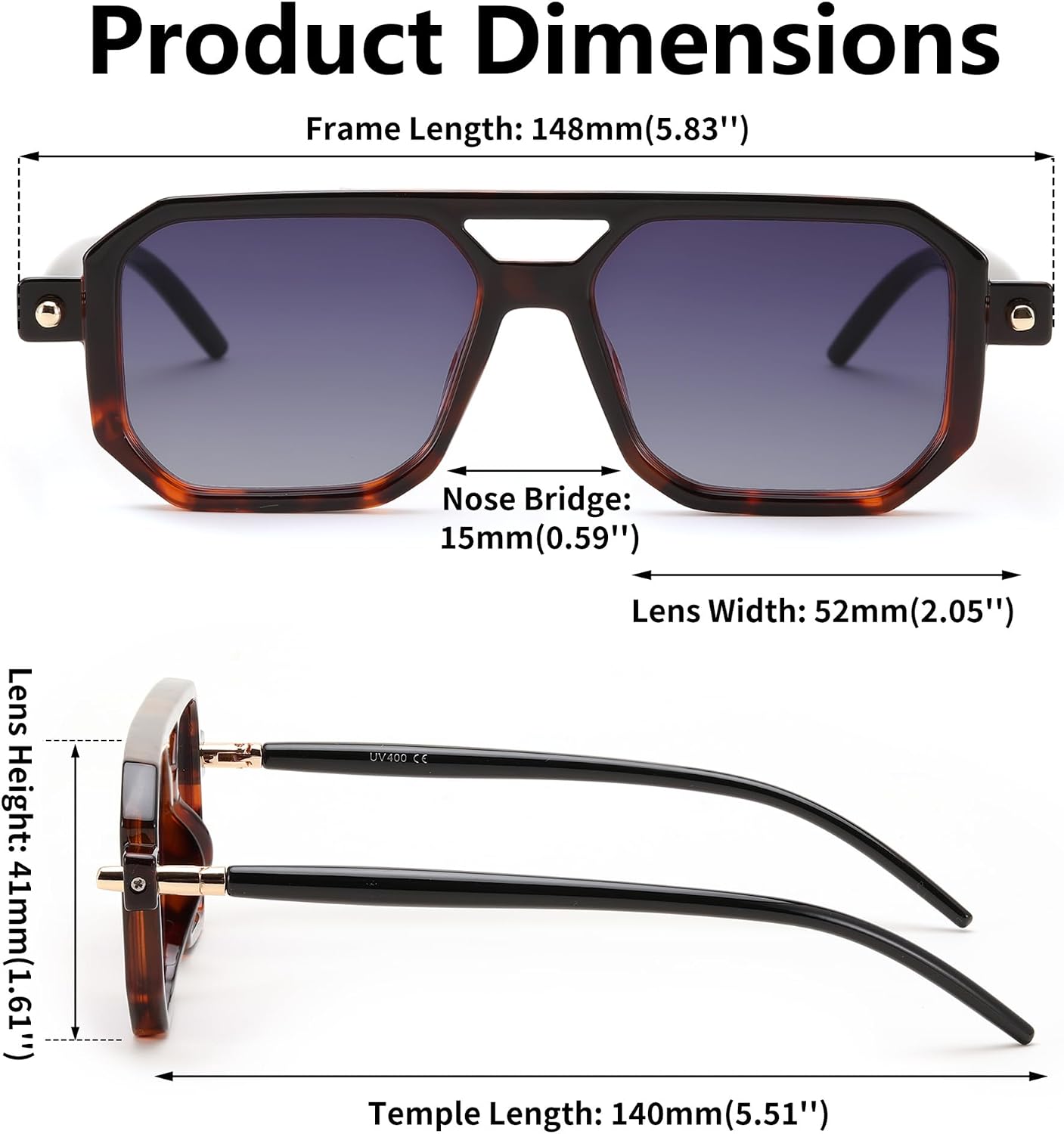 商品图片 150 | B09YTJ4FQZ | FEISEDY Vintage Square 70s Flat Aviator Sunglasses Women Men Classic Retro Stylish Frame UV400 Sunglasses B2622