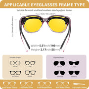 ÉÌƷͼƬ 22 | B0FX4NQCGM | FEISEDY 2Pack Night Driving Glasses Over Glasses with Yellow Lenses Fit Over Polarized Nighttime Sunglasses B0331