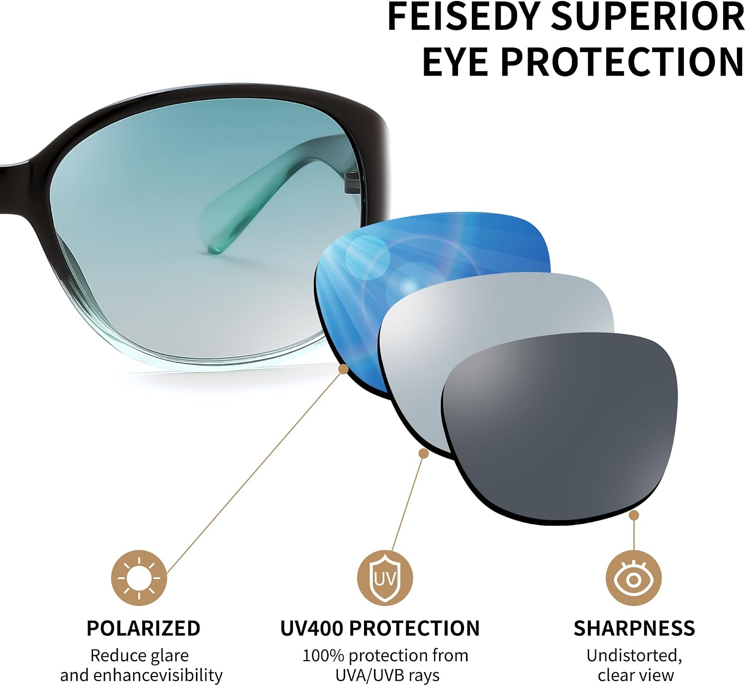 商品图片 40 | B0H4R52F3D | FEISEDY Women's Polarized Sunglasses Wrap Around Vintage Fashion Sunnies UV400 Protection B0394