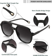 ÉÌƷͼƬ 36 | B0C27PGFFJ | FEISEDY Retro Aviator Sunglasses Women Men Classic Square Shades Trendy Sun Glasses UV400 Protection B2394