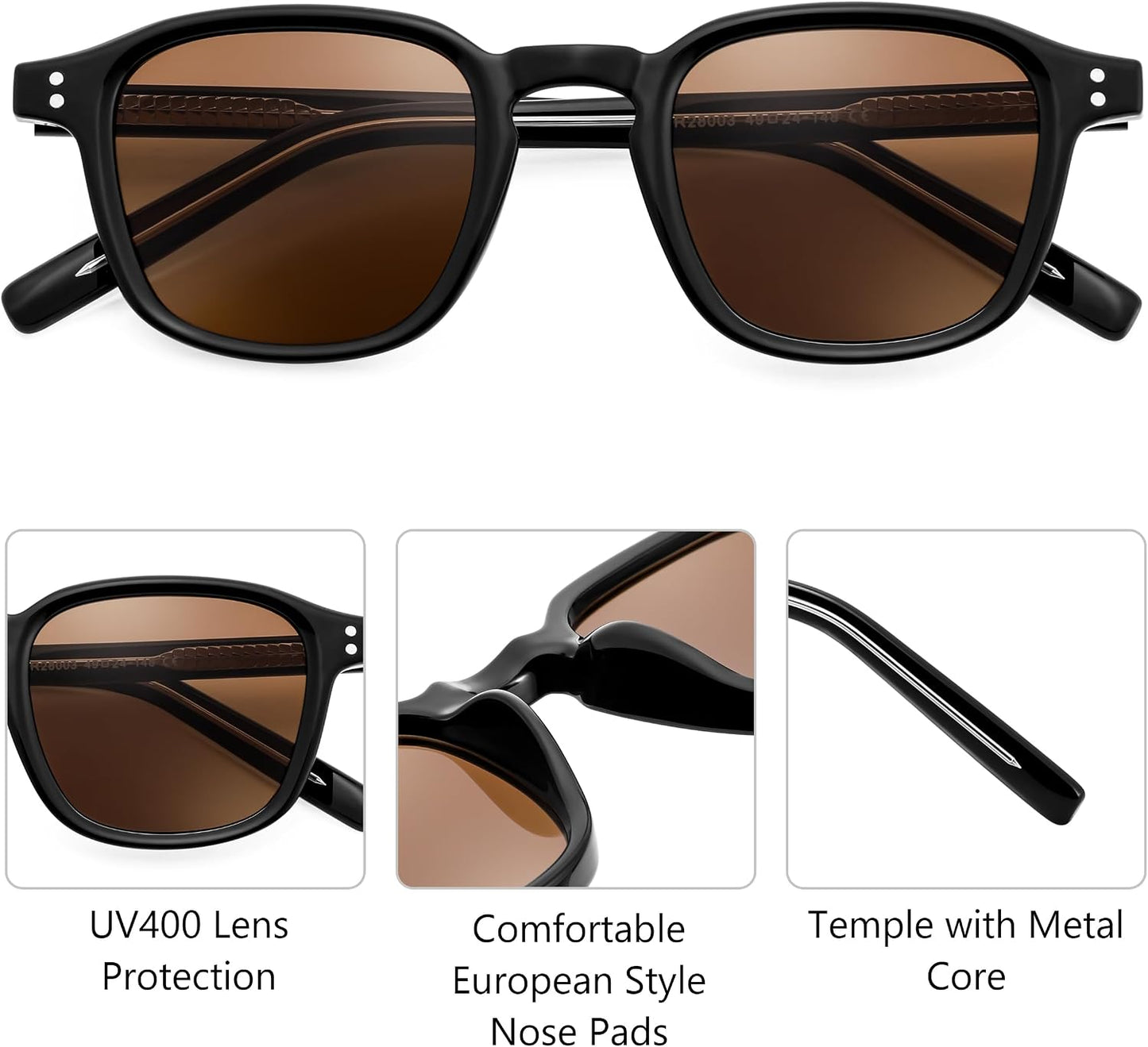 商品图片 3 | B0FHKKRN89 | FEISEDY Retro Square Sunglasses Women Men Vintage Trendy Shades UV400 Protection B0306