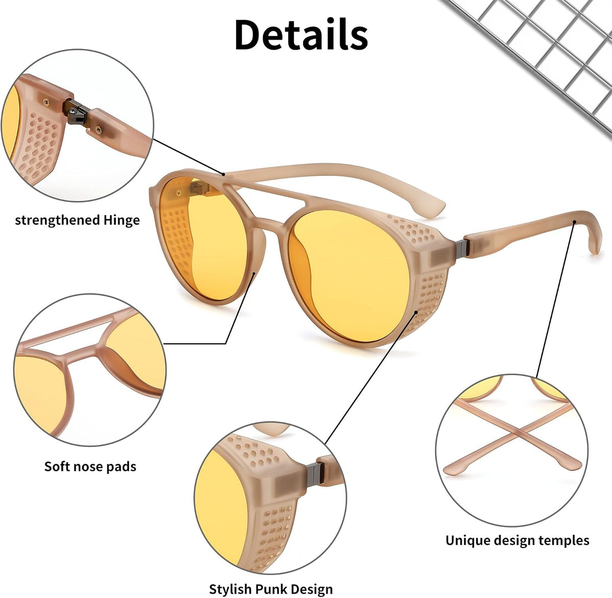 ÉÌƷͼƬ 33 | B0B6HWK6X1 | FEISEDY Classic Steampunk Sunglasses for Men Women Retro Round Gothic Shades Eyewear UV400 Protection B2957