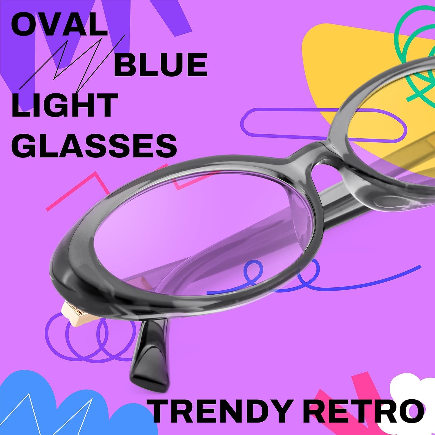 商品图片 3 | B0F6MW26L2 | FEISEDY Oval Blue Light Glasses for Woman Vintage Small Face Lightweight Eyeglasses Retro Nerd Y2K Frame B0290