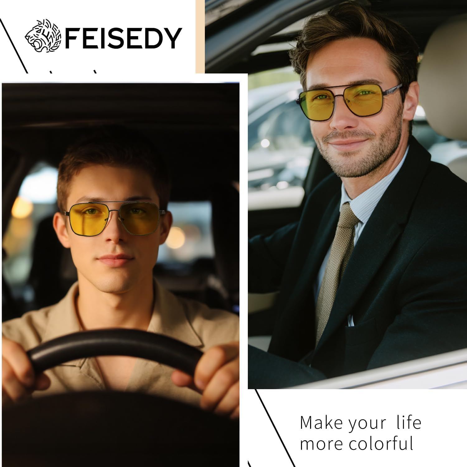 商品图片 9 | B0D6RBYFQB | FEISEDY Polarized Aviator Photochromic Sunglasses Men Women for Day and Night Driving Metal Frame B0172