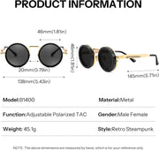 ÉÌƷͼƬ 28 | B0FK1DDVSV | FEISEDY Adjustable Sunglasses Polarized Men, Round Metal ND Filter B1400